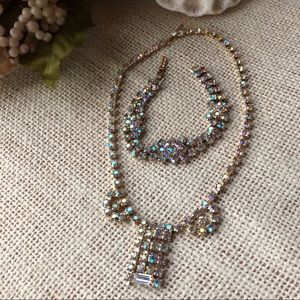 Vintage Aurora Borealis Necklace Bracelet